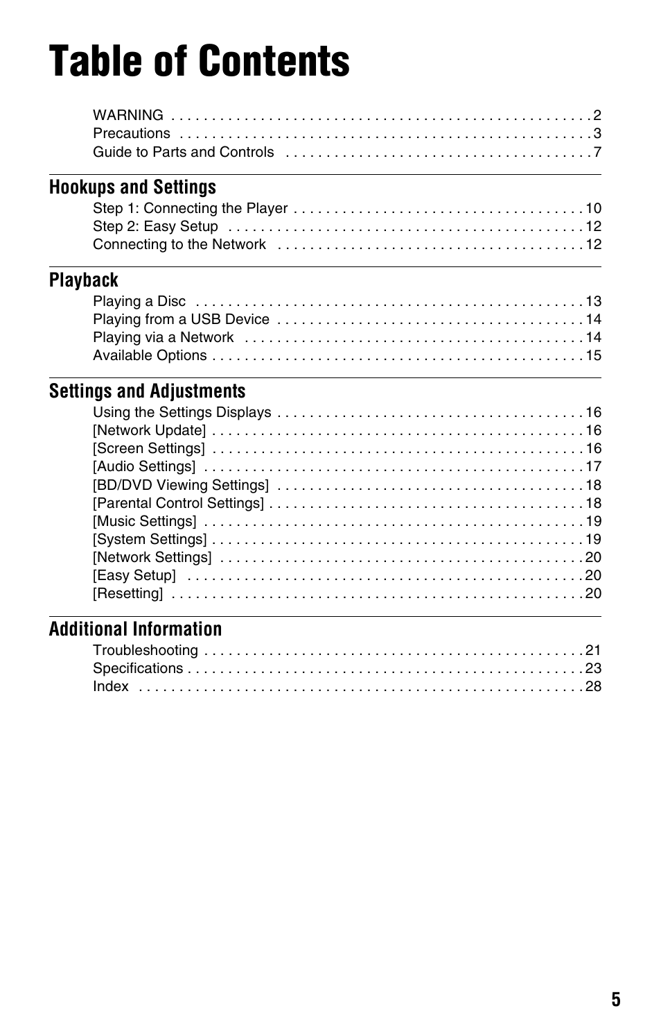 Sony BDP-S380 User Manual | Page 5 / 31
