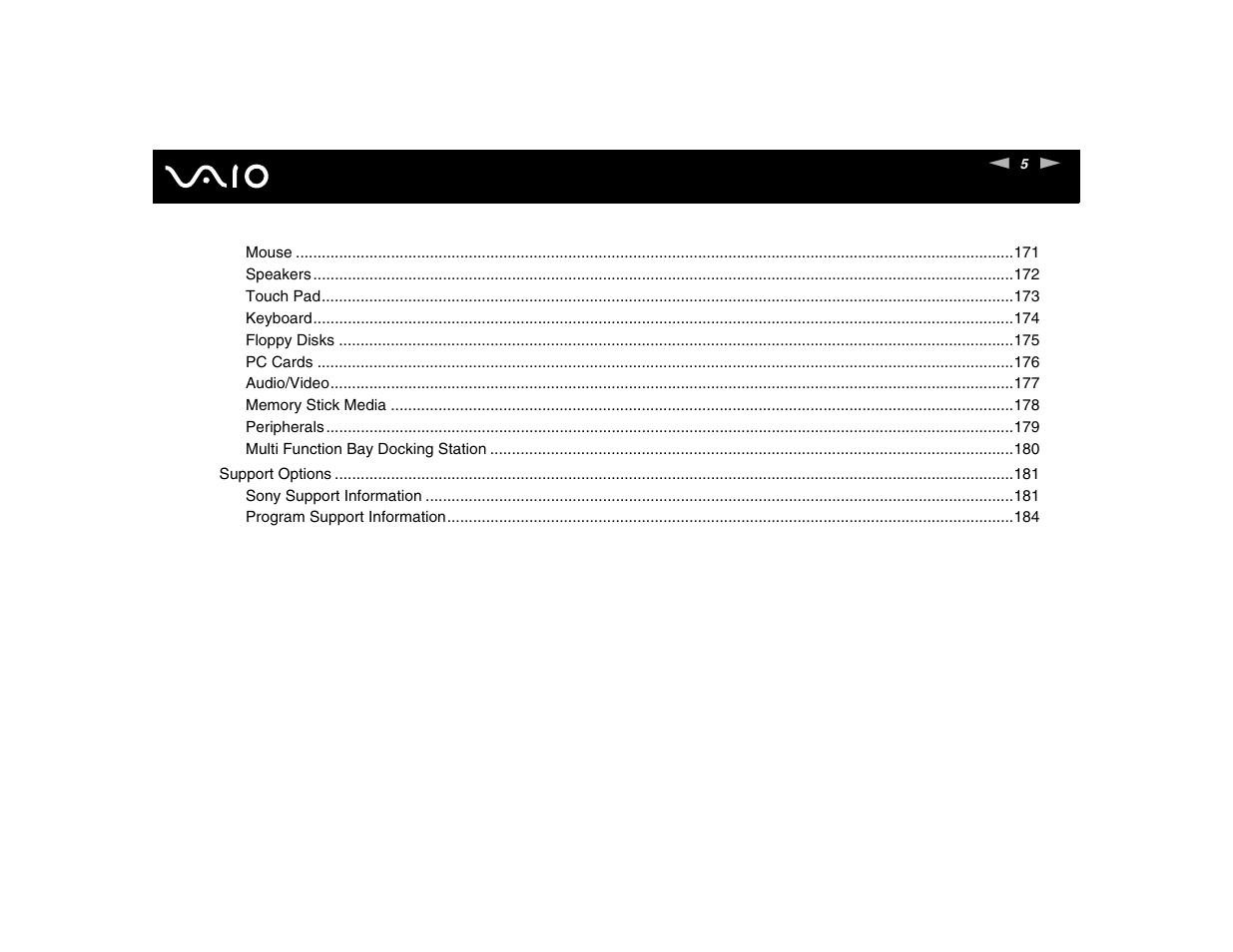 Sony VGN-FE570G User Manual | Page 5 / 194