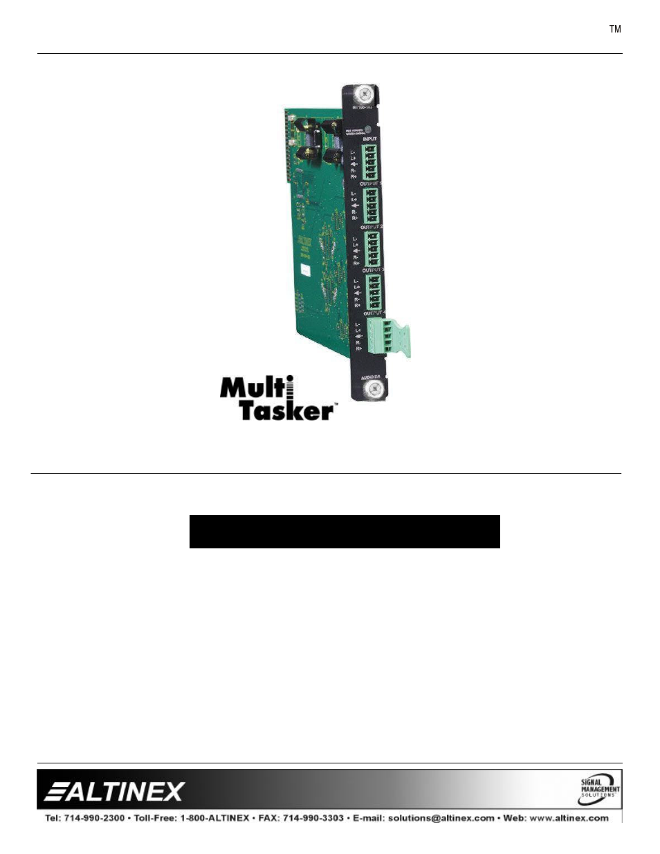 Altinex MT108-102 User Manual | 13 pages