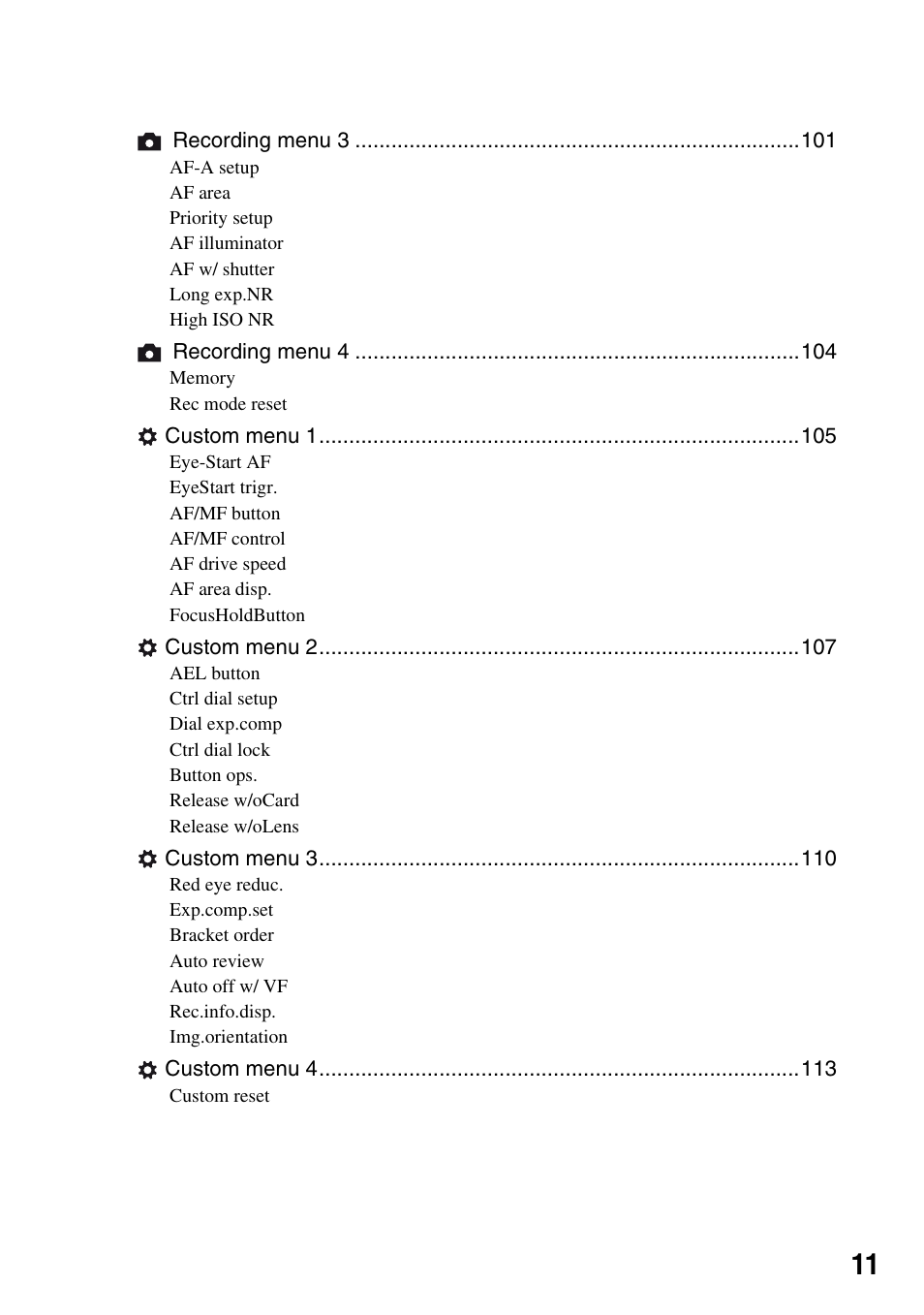 Sony DSLR-A700 User Manual | Page 11 / 179