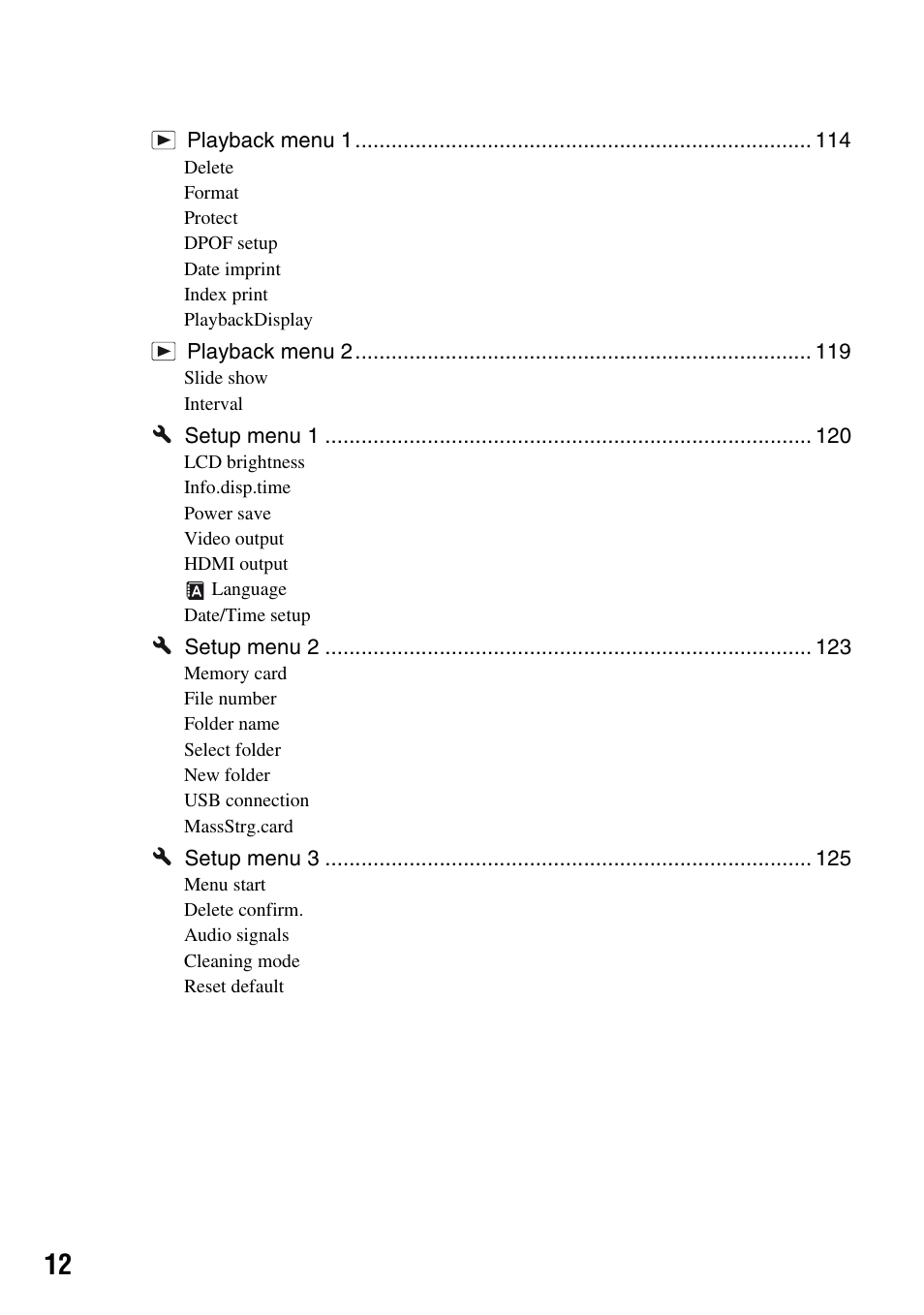 Sony DSLR-A700 User Manual | Page 12 / 179