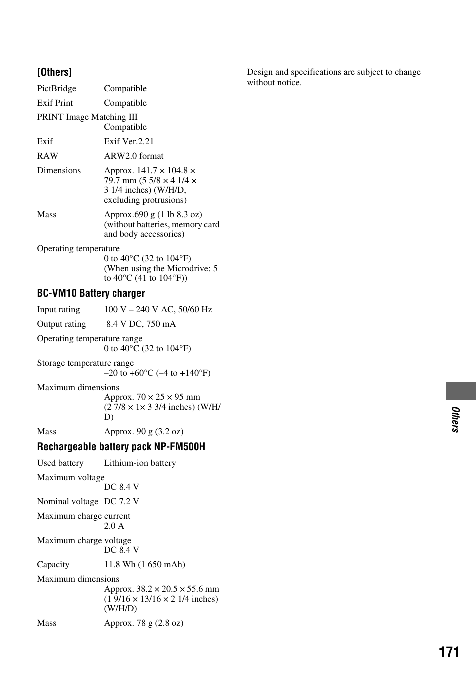 Sony DSLR-A700 User Manual | Page 171 / 179