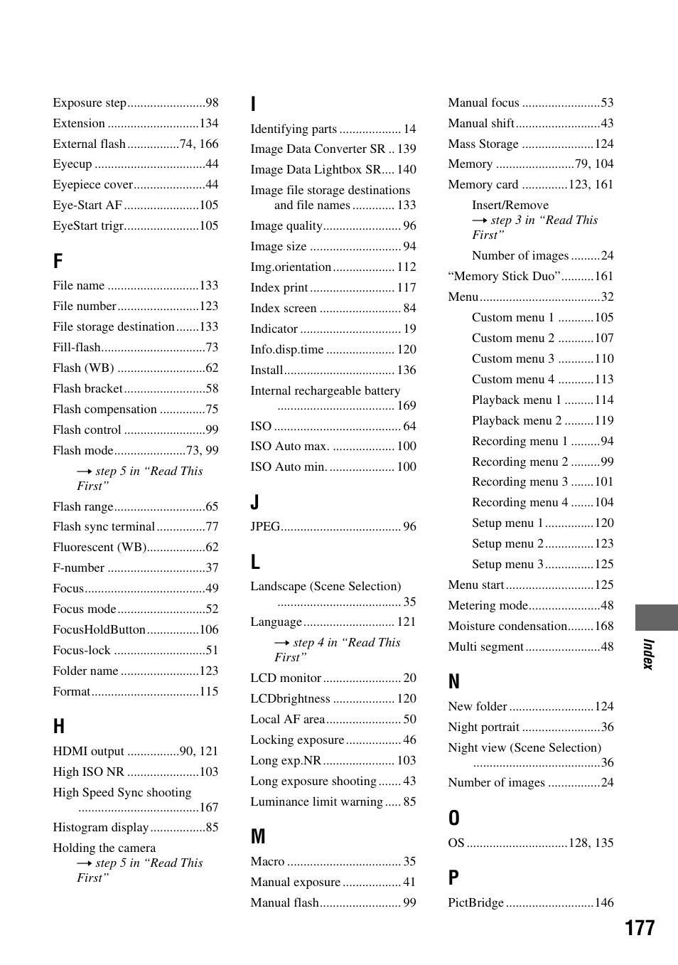 Sony DSLR-A700 User Manual | Page 177 / 179