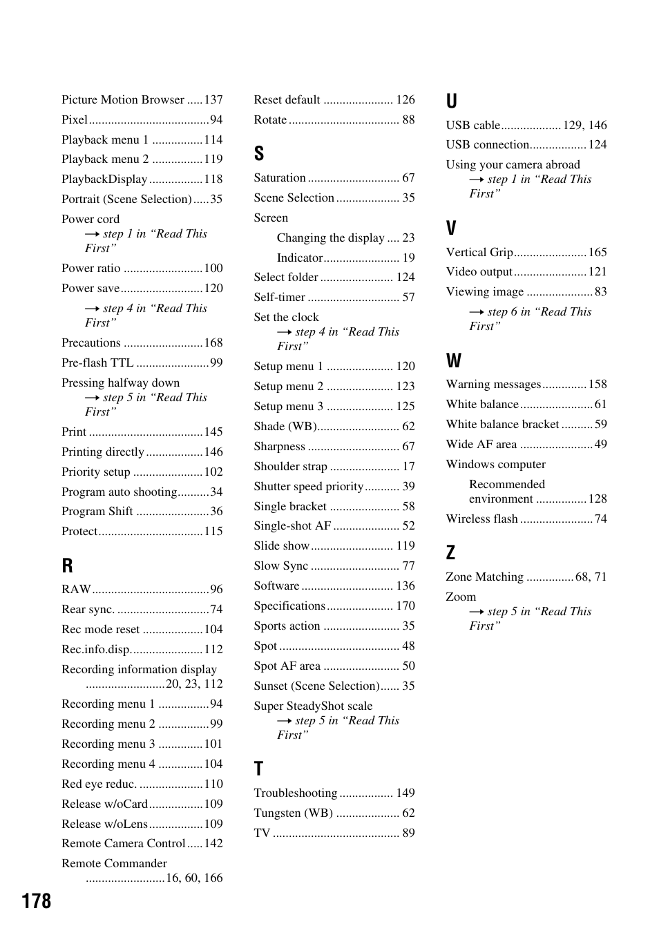 Sony DSLR-A700 User Manual | Page 178 / 179