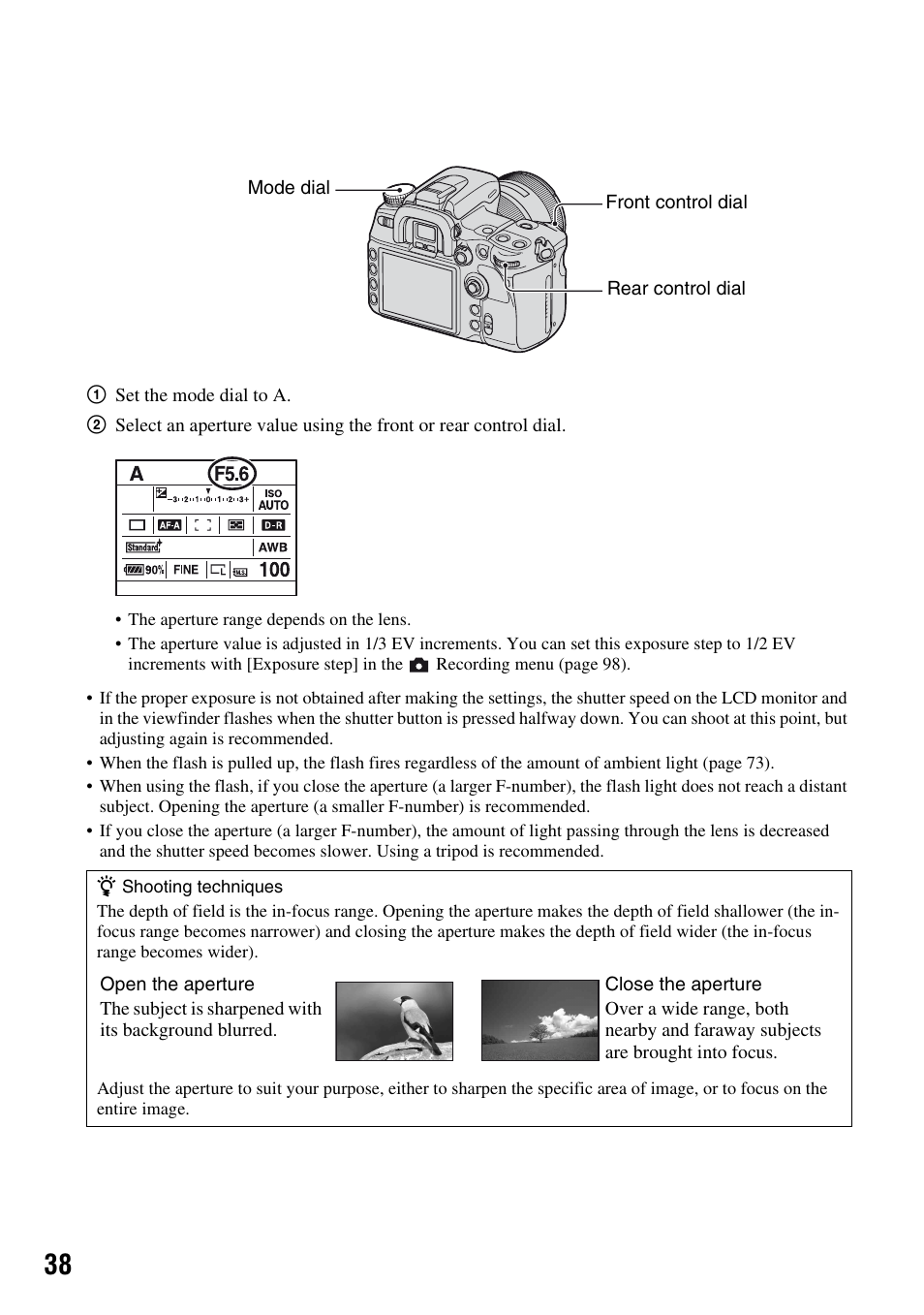 Sony DSLR-A700 User Manual | Page 38 / 179