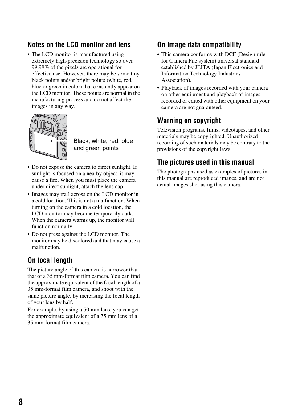 Sony DSLR-A700 User Manual | Page 8 / 179