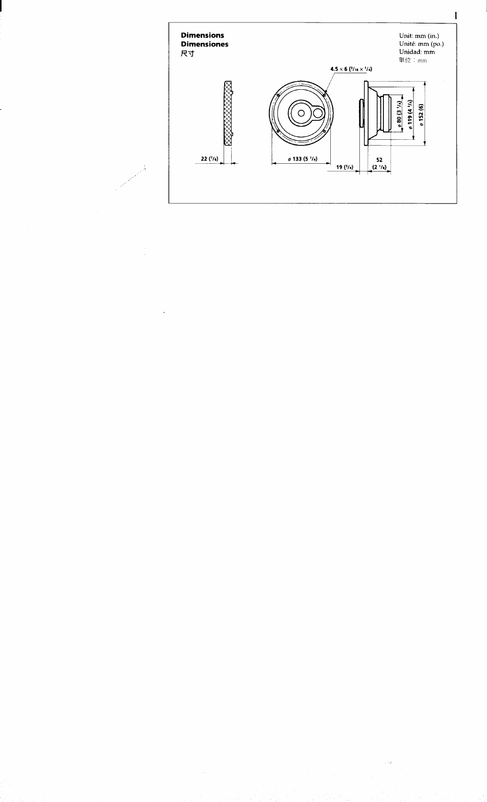 Dimensions dimensiones | Sony XS-V1350G User Manual | Page 2 / 8