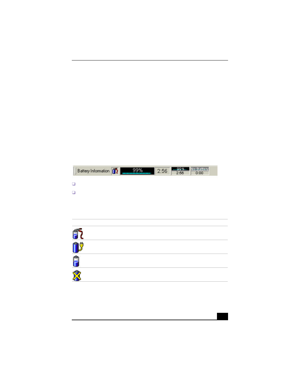 Displaying battery information | Sony PCG-FX150 User Manual | Page 87 / 136