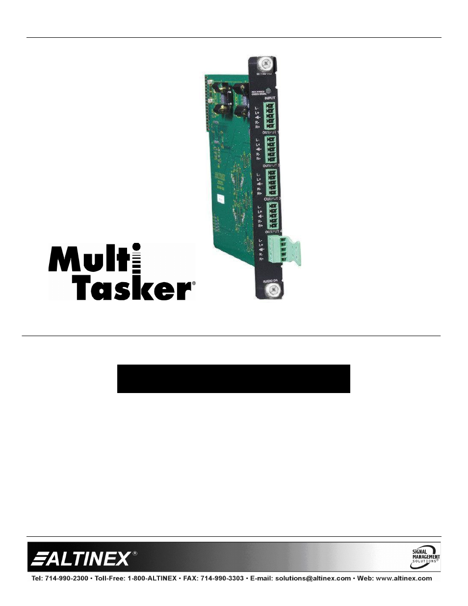Altinex MT108-103 User Manual | 17 pages