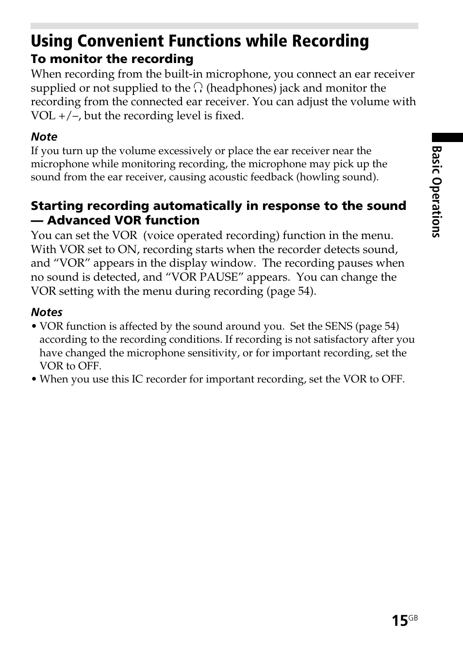 Using convenient functions while recording | Sony ICD-ST25VTP User Manual | Page 15 / 72