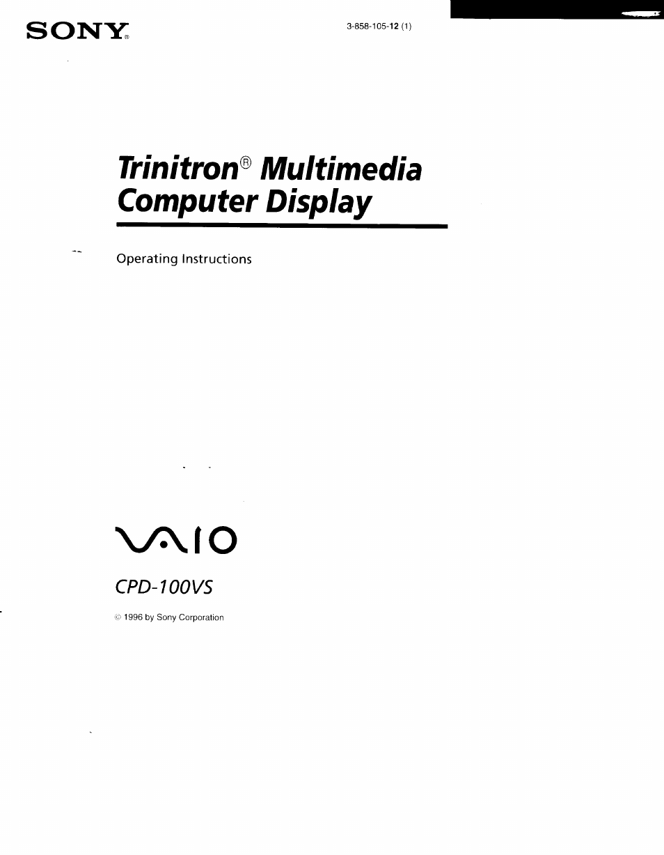 Sony CPD-100VS User Manual | 24 pages