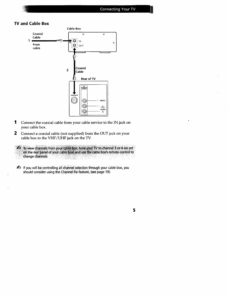 Tv and cable box | Sony wega KV-20FS12 User Manual | Page 14 / 41
