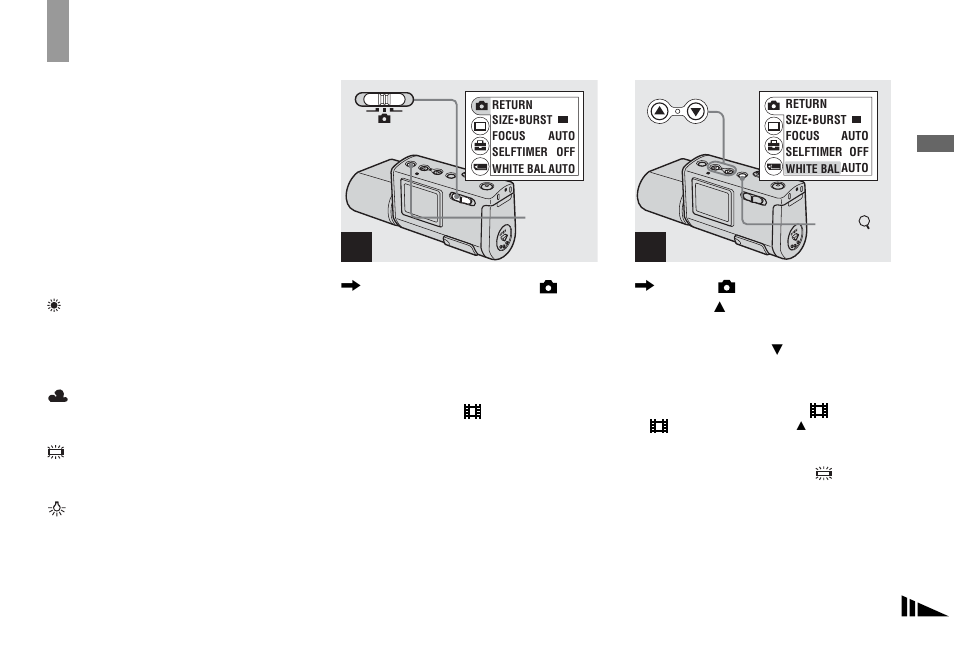 Adjusting color tones — white balance, Adjusting color tones, White balance | Sony DSC-U50 User Manual | Page 33 / 92