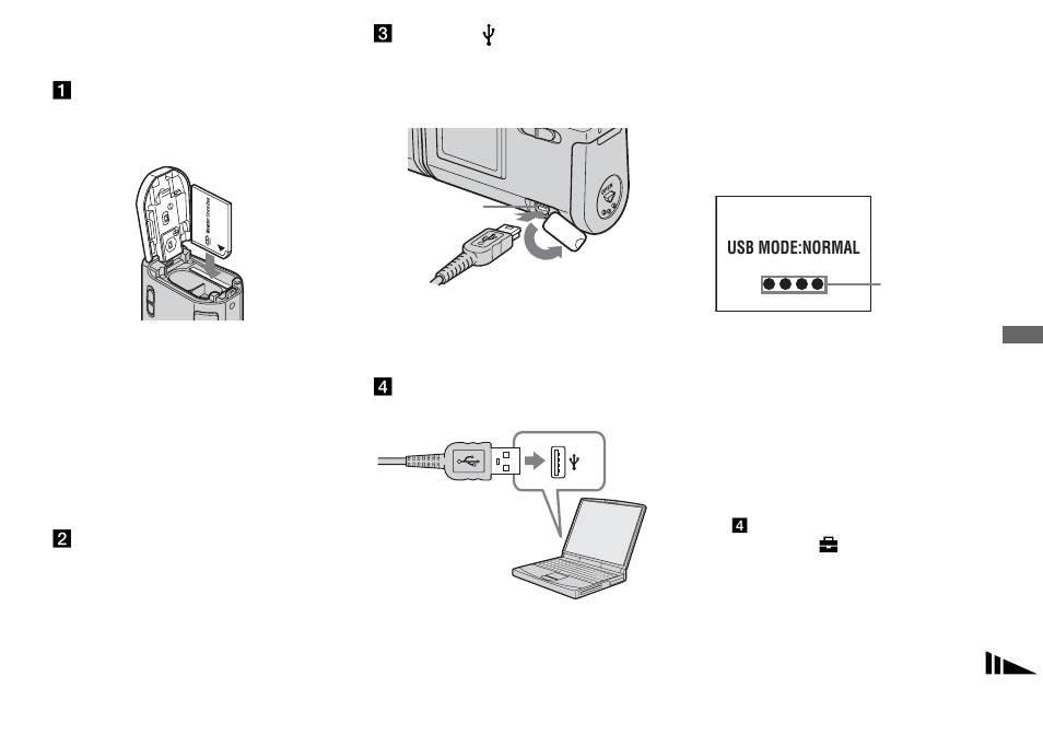 Connecting the camera to your computer, Connecting the camera to, Your computer | Sony DSC-U50 User Manual | Page 57 / 92