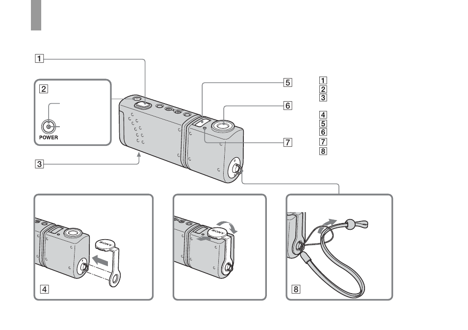 Identifying the parts | Sony DSC-U50 User Manual | Page 8 / 92