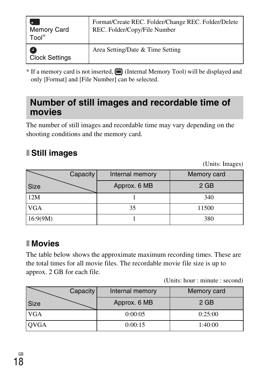 Xstill images, Xmovies | Sony DSC-W510 User Manual | Page 18 / 48