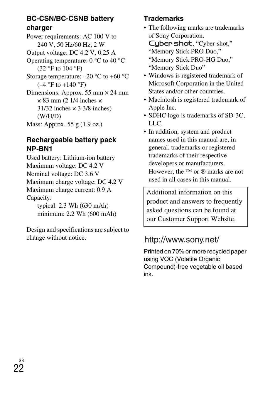 Sony DSC-W510 User Manual | Page 22 / 48