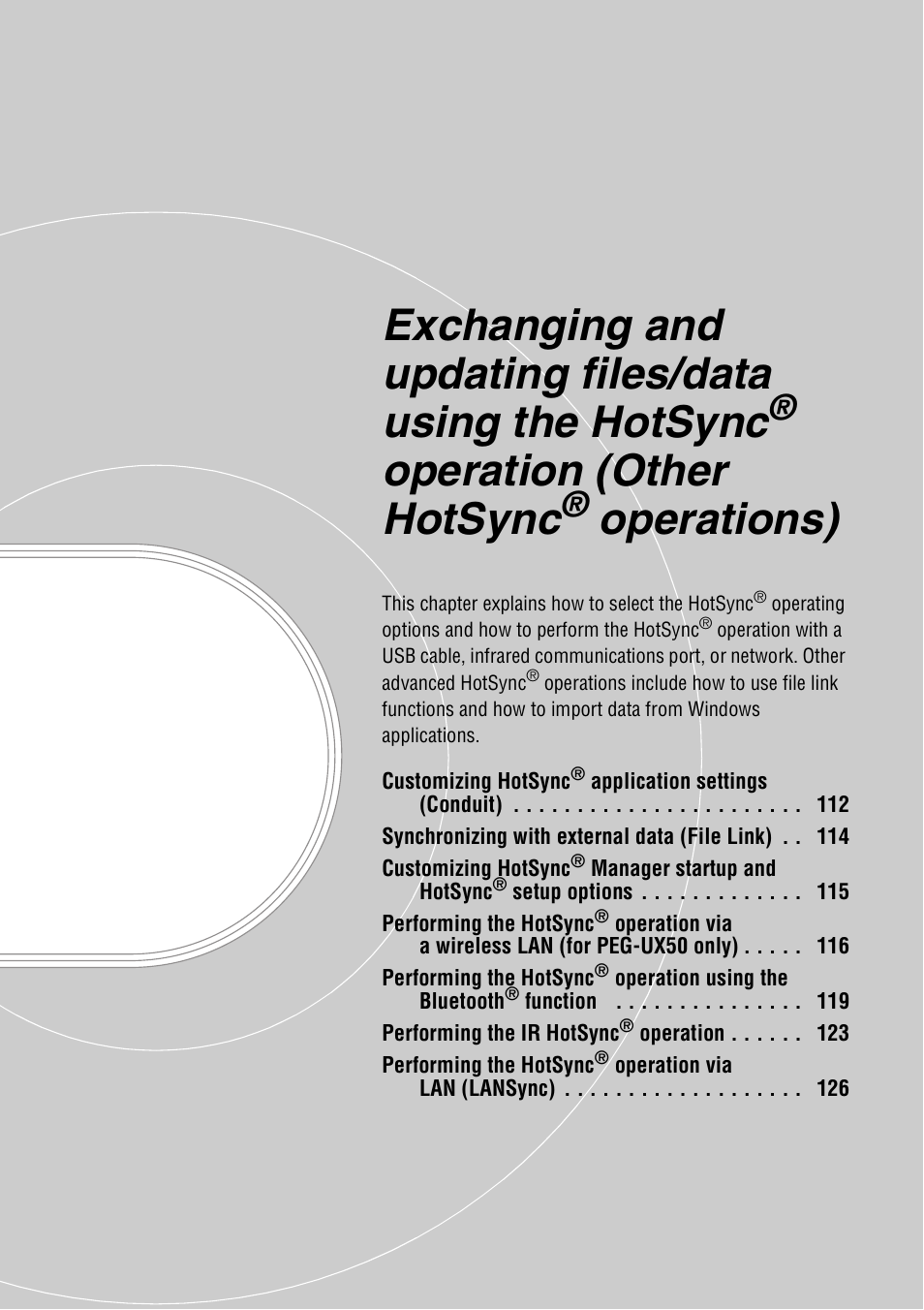 Operation (other, Hotsync, Operations) | Operation (other hotsync | Sony PEG-UX40 User Manual | Page 111 / 197