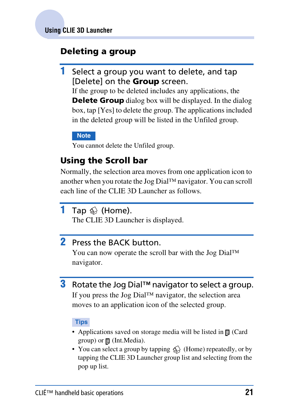 Sony PEG-UX40 User Manual | Page 21 / 197