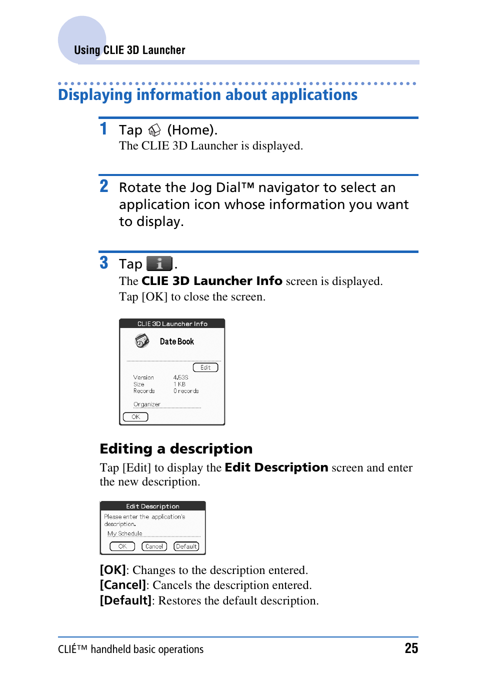 Displaying information about applications | Sony PEG-UX40 User Manual | Page 25 / 197