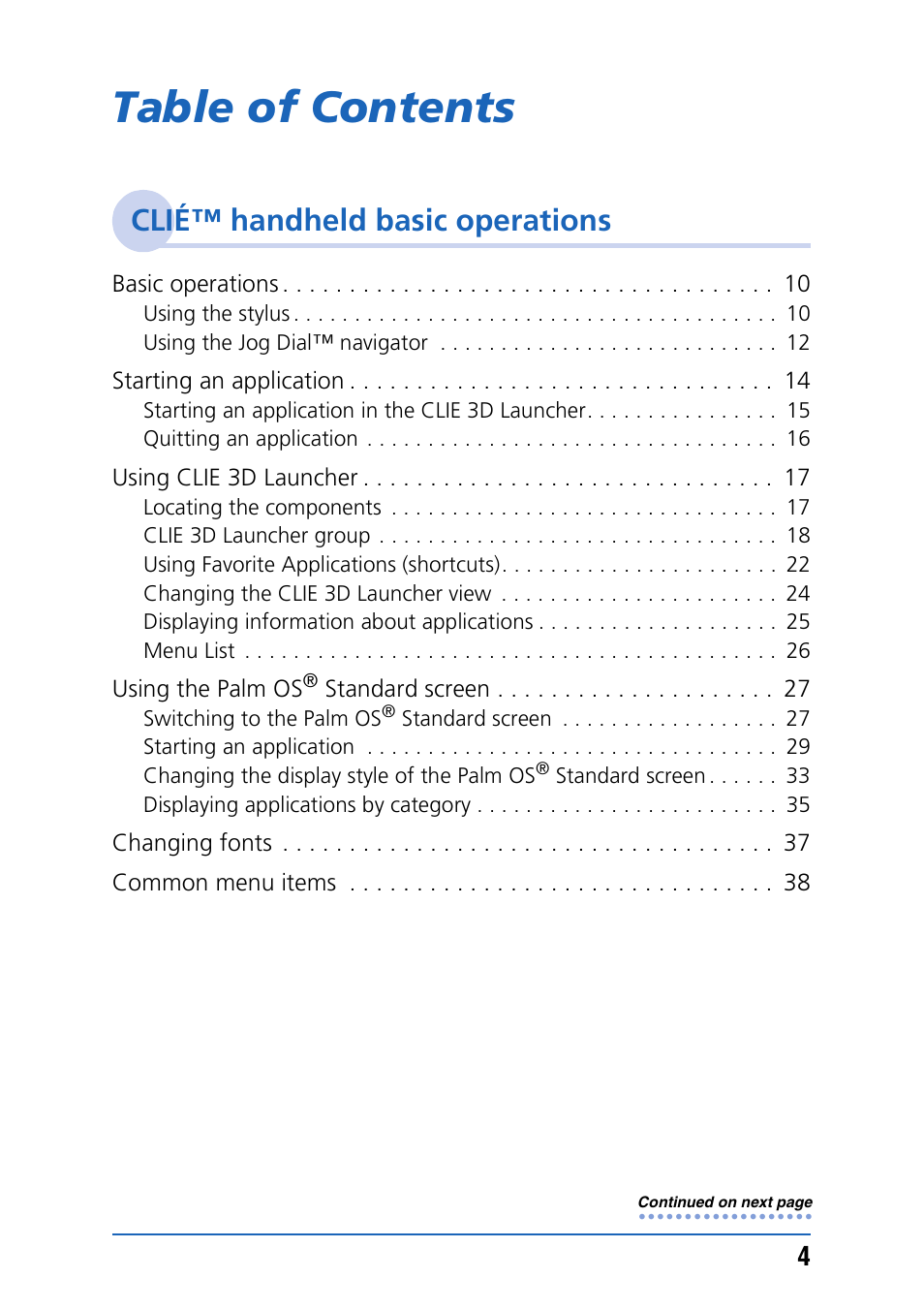 Sony PEG-UX40 User Manual | Page 4 / 197