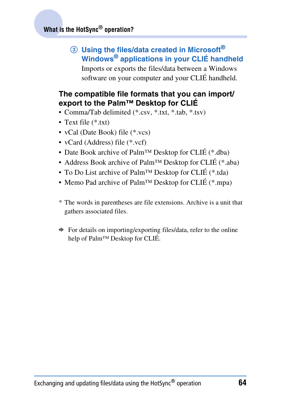 Sony PEG-UX40 User Manual | Page 64 / 197