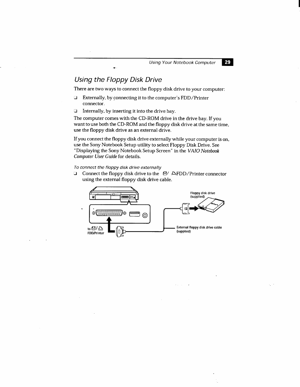 Using the floppy disk drive | Sony PCG-808 User Manual | Page 41 / 144