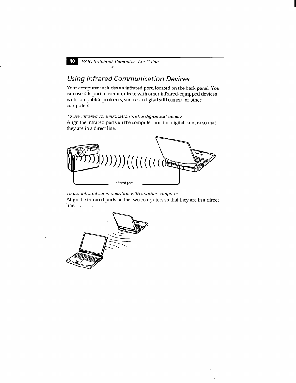 Using infrared communication devices | Sony PCG-808 User Manual | Page 52 / 144