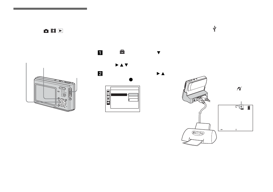 Connecting to a pictbridge printer, Preparing the camera, Before operation | Connecting the camera to the printer | Sony DSC-T1 User Manual | Page 2 / 10