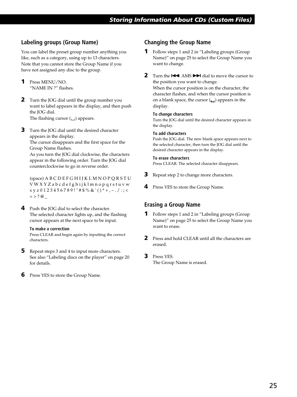 Sony CDP-CX400 User Manual | Page 25 / 36