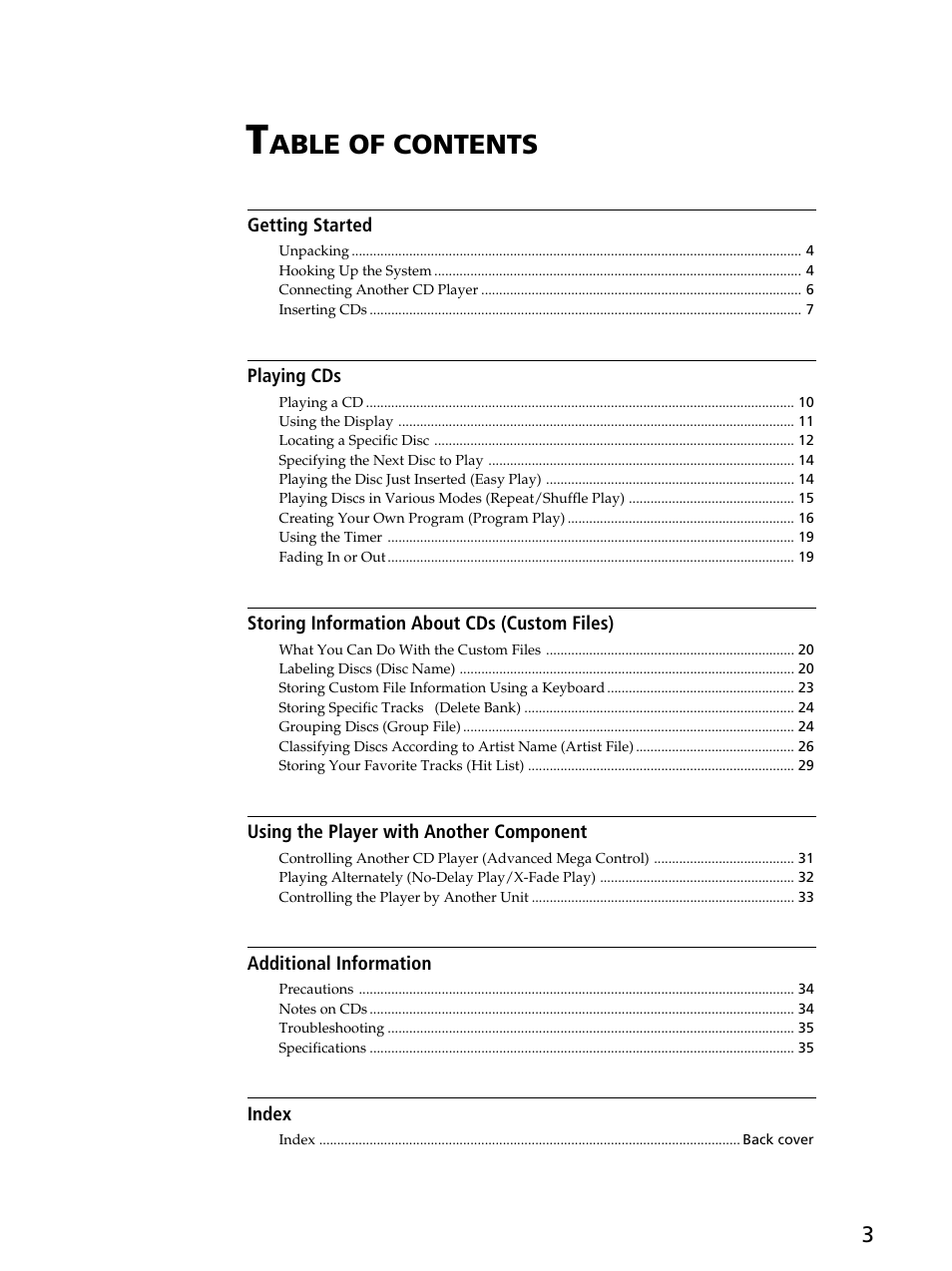 Sony CDP-CX400 User Manual | Page 3 / 36