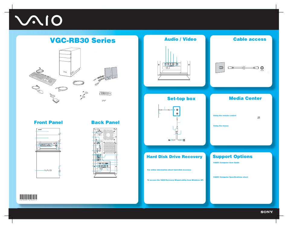 Sony VGC-RB32 User Manual | 1 page