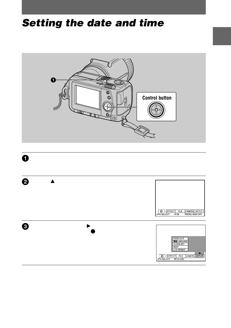 Setting the date and time | Sony DSC-F505V User Manual | Page 13 / 68