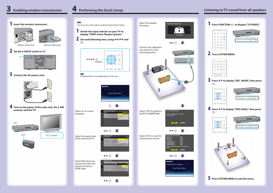 S-air id ezw-rt10 pairing c b a, S-ai r id pair ing c b a | Sony DAV-HDX587WC User Manual | Page 2 / 2