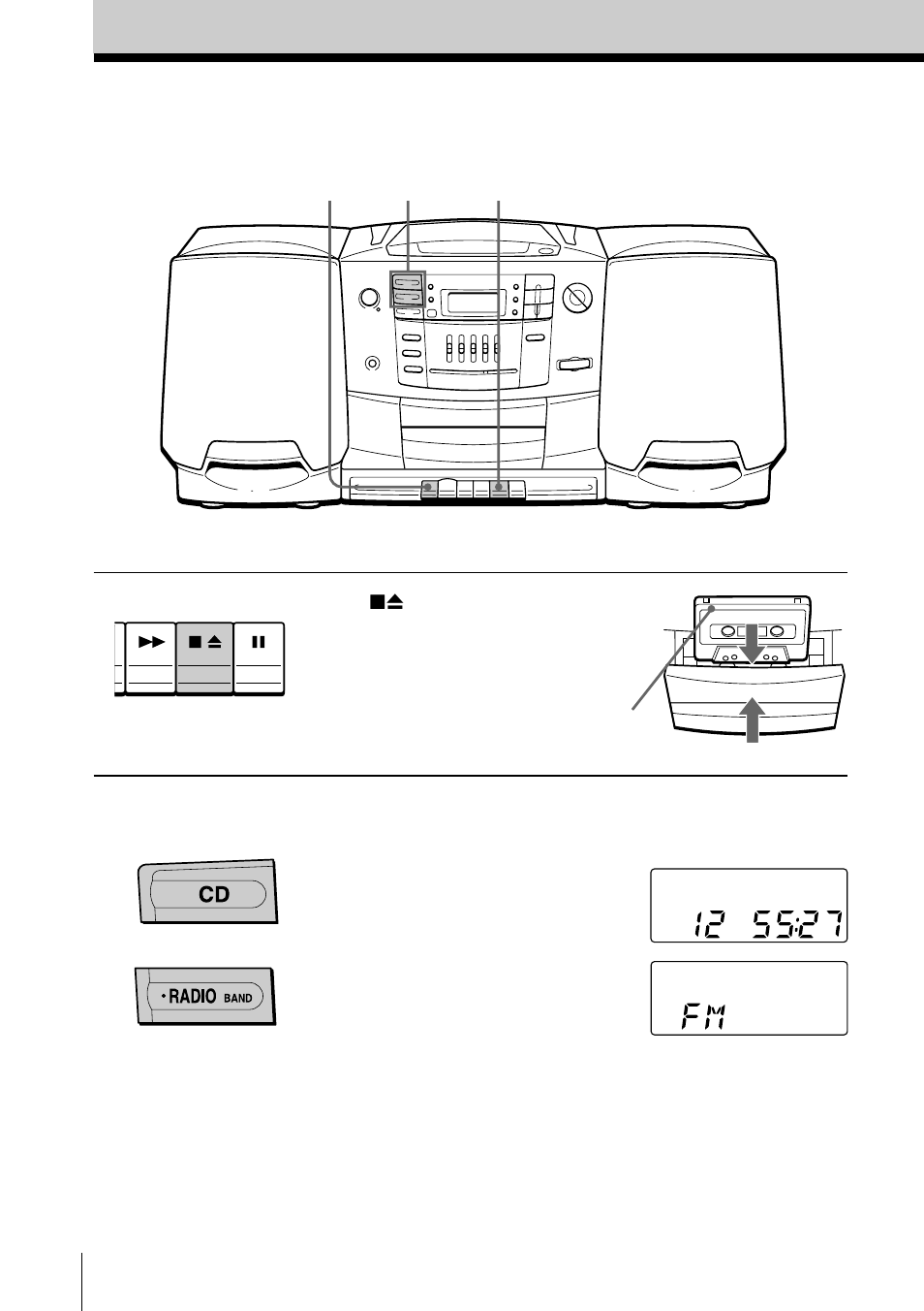 Recording on a tape | Sony CFD-Z550 User Manual | Page 10 / 36