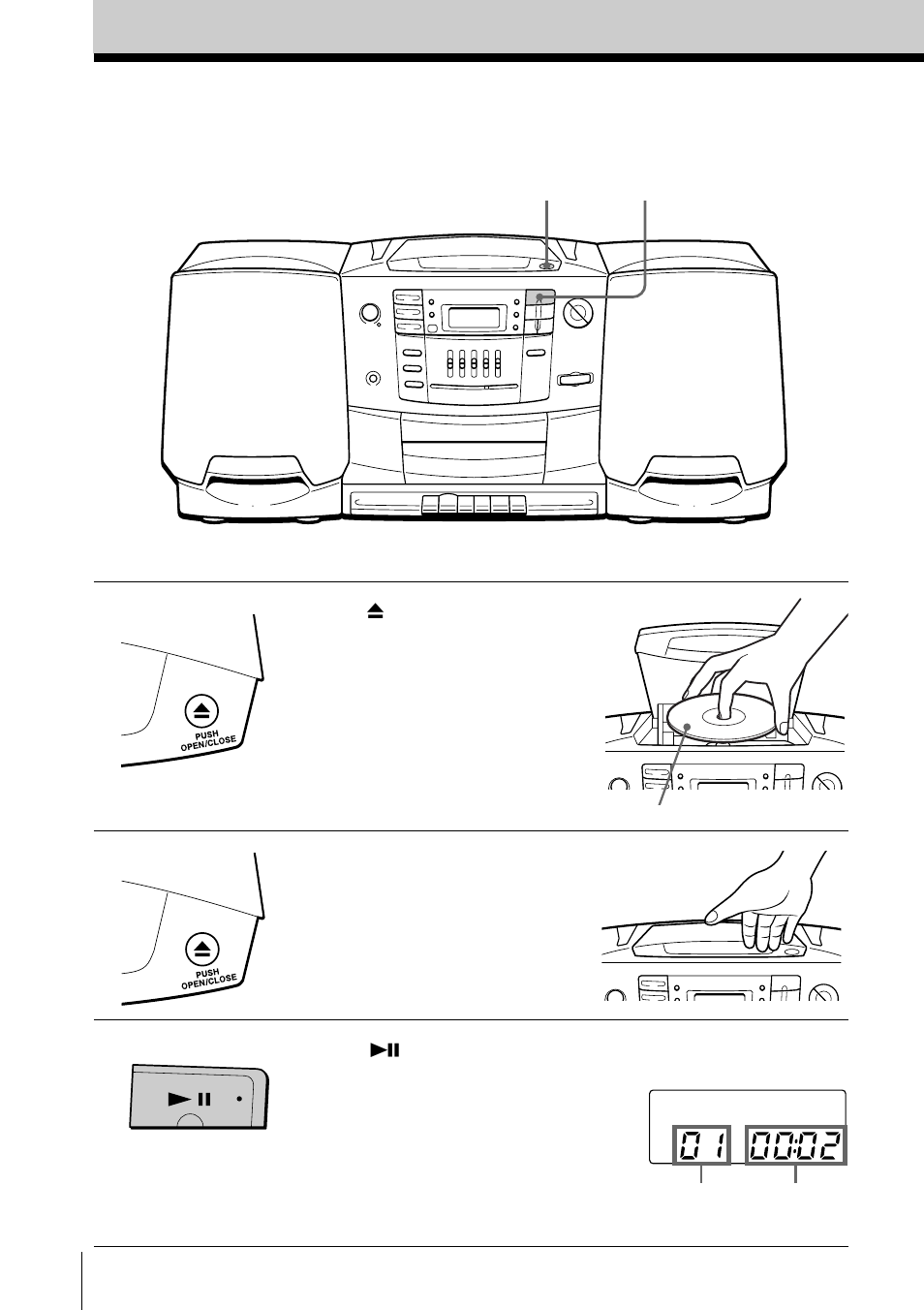 Playing a cd | Sony CFD-Z550 User Manual | Page 4 / 36