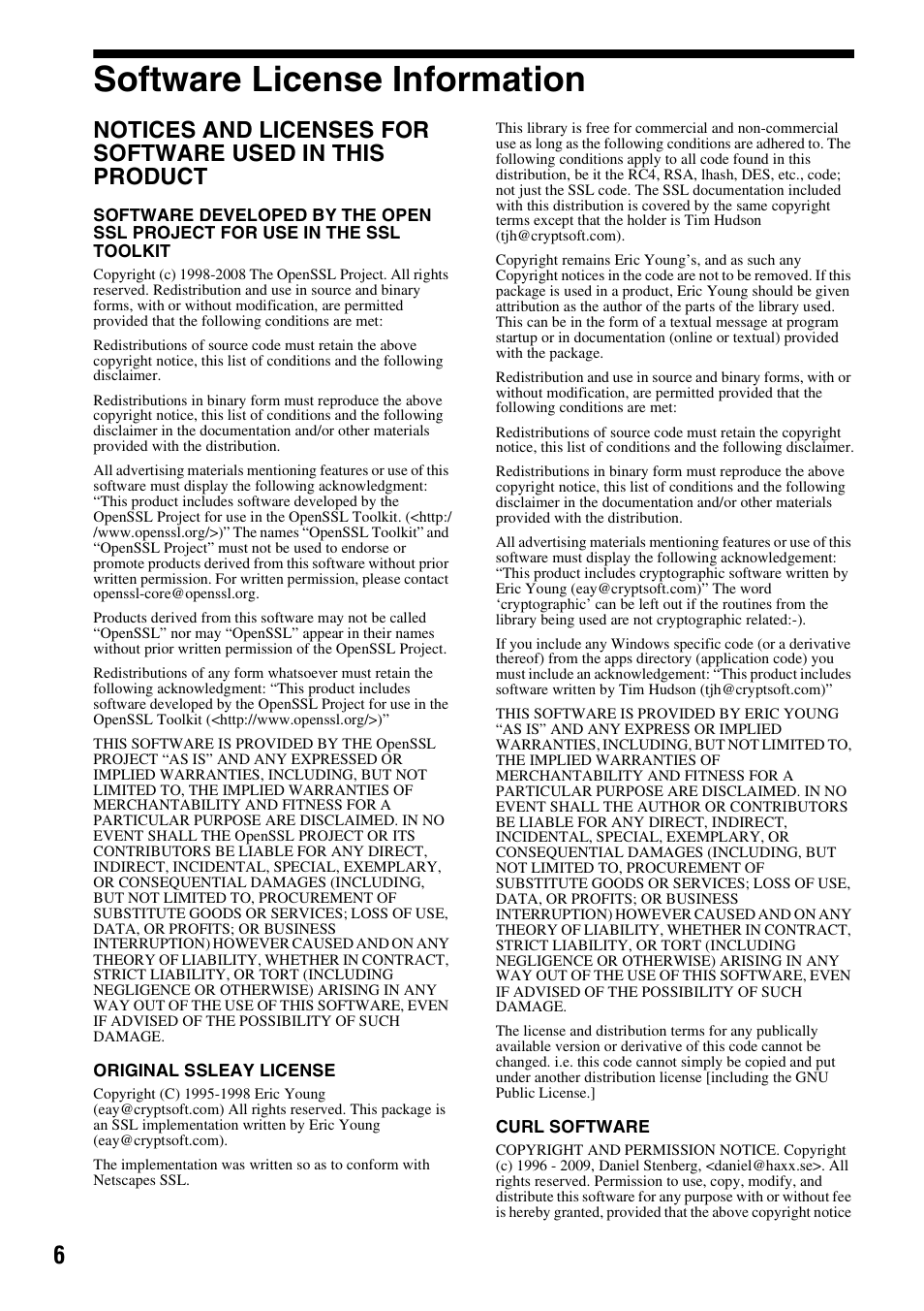Software license information | Sony BDV-T37 User Manual | Page 6 / 12