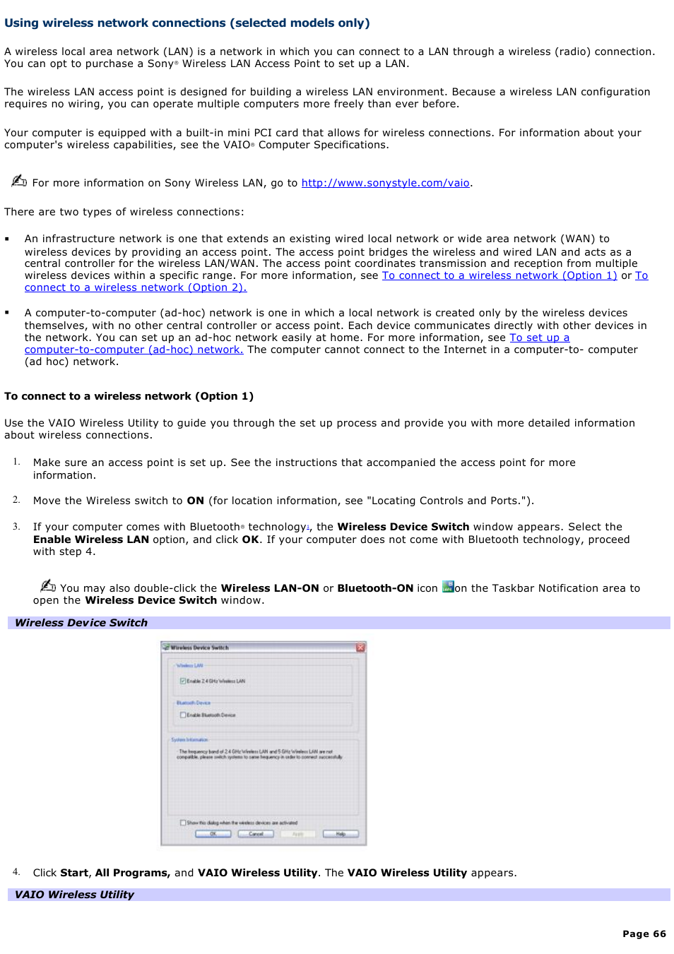Sony VGN-T150 User Manual | Page 66 / 220