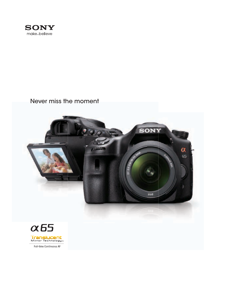 Sony SLT-A65VL User Manual | 20 pages