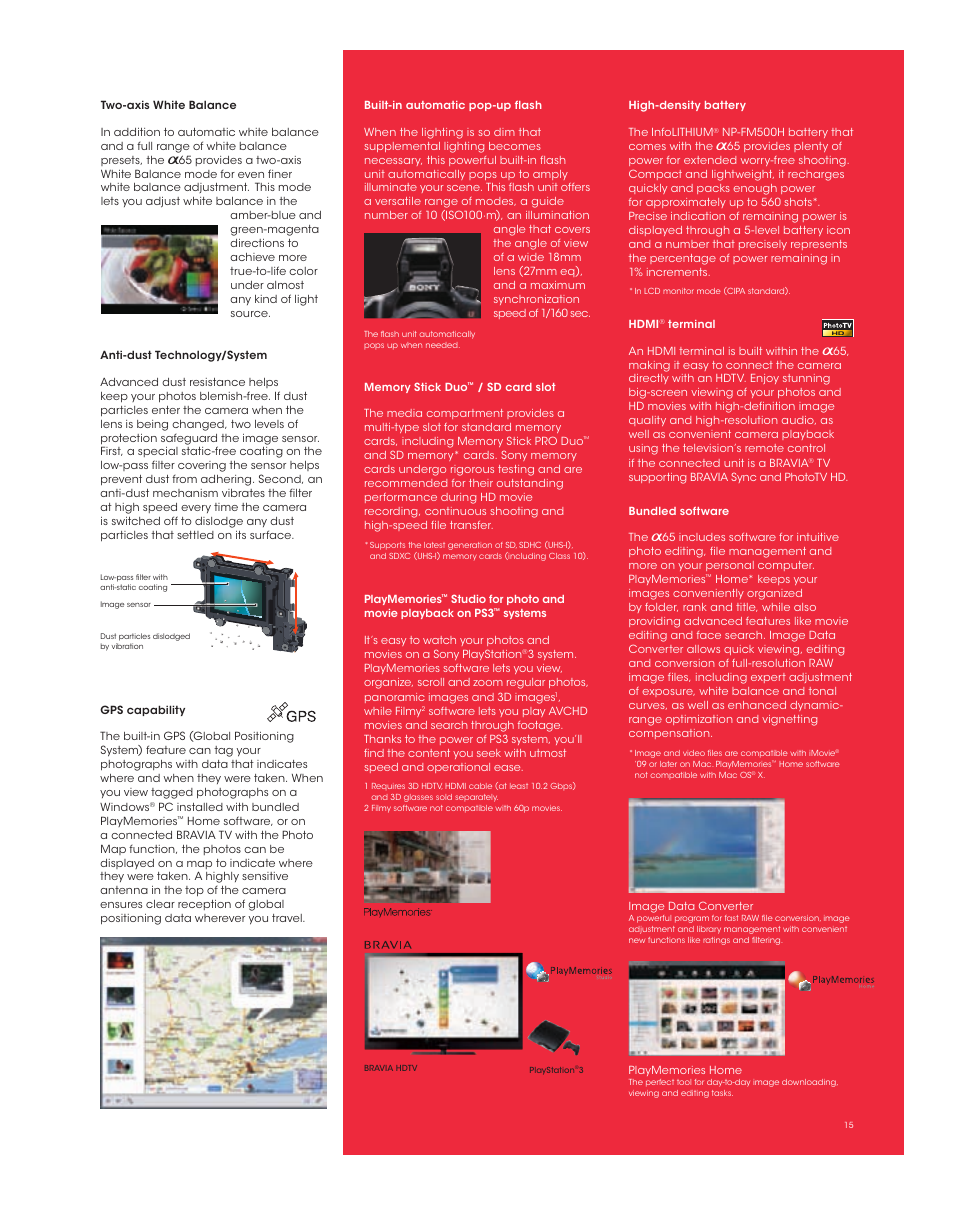 Sony SLT-A65VL User Manual | Page 15 / 20