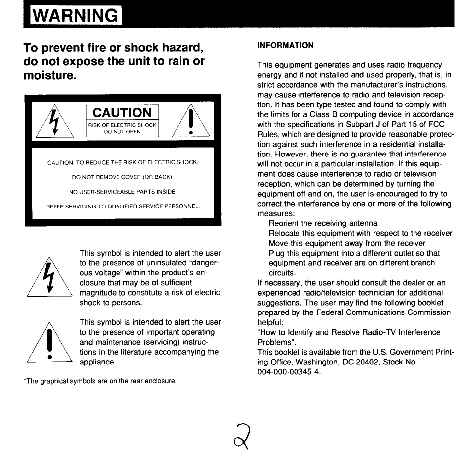 Warning | Sony FDL-370 User Manual | Page 2 / 8