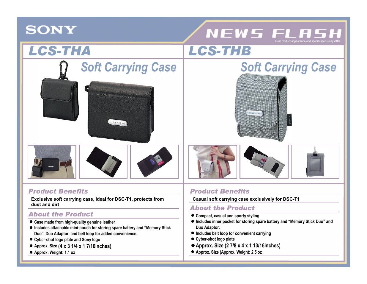 Sony LCS-THB User Manual | 1 page