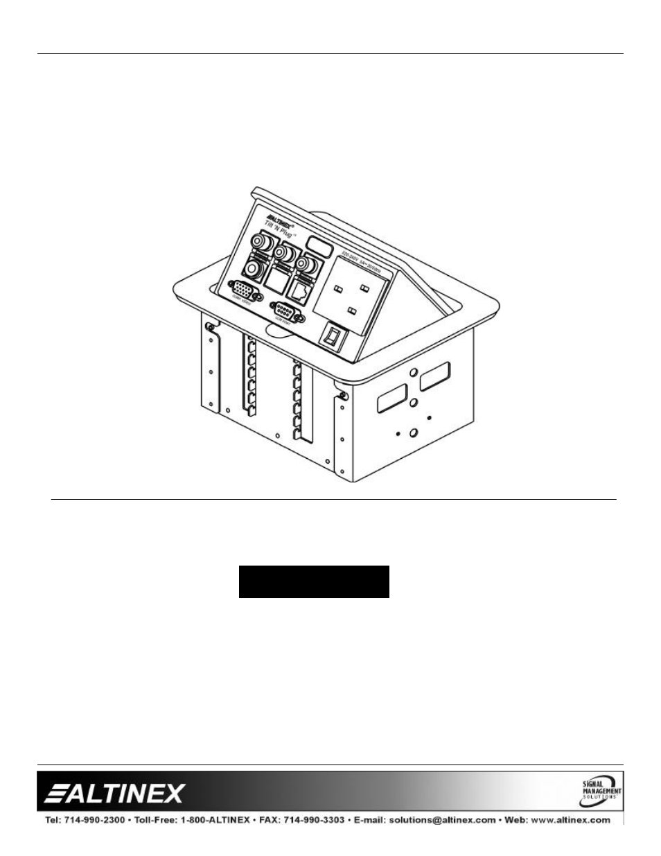 Altinex Tilt `N Plug Interconnect Box TNP100UK User Manual | 13 pages