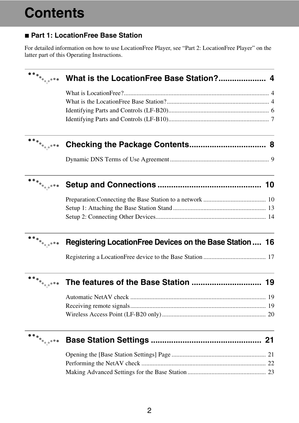 Sony LF-B10 User Manual | Page 2 / 73