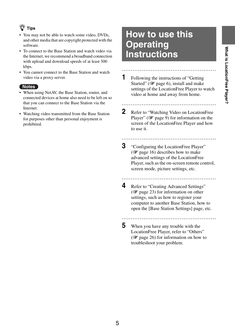 How to use this operating instructions | Sony LF-B10 User Manual | Page 45 / 73