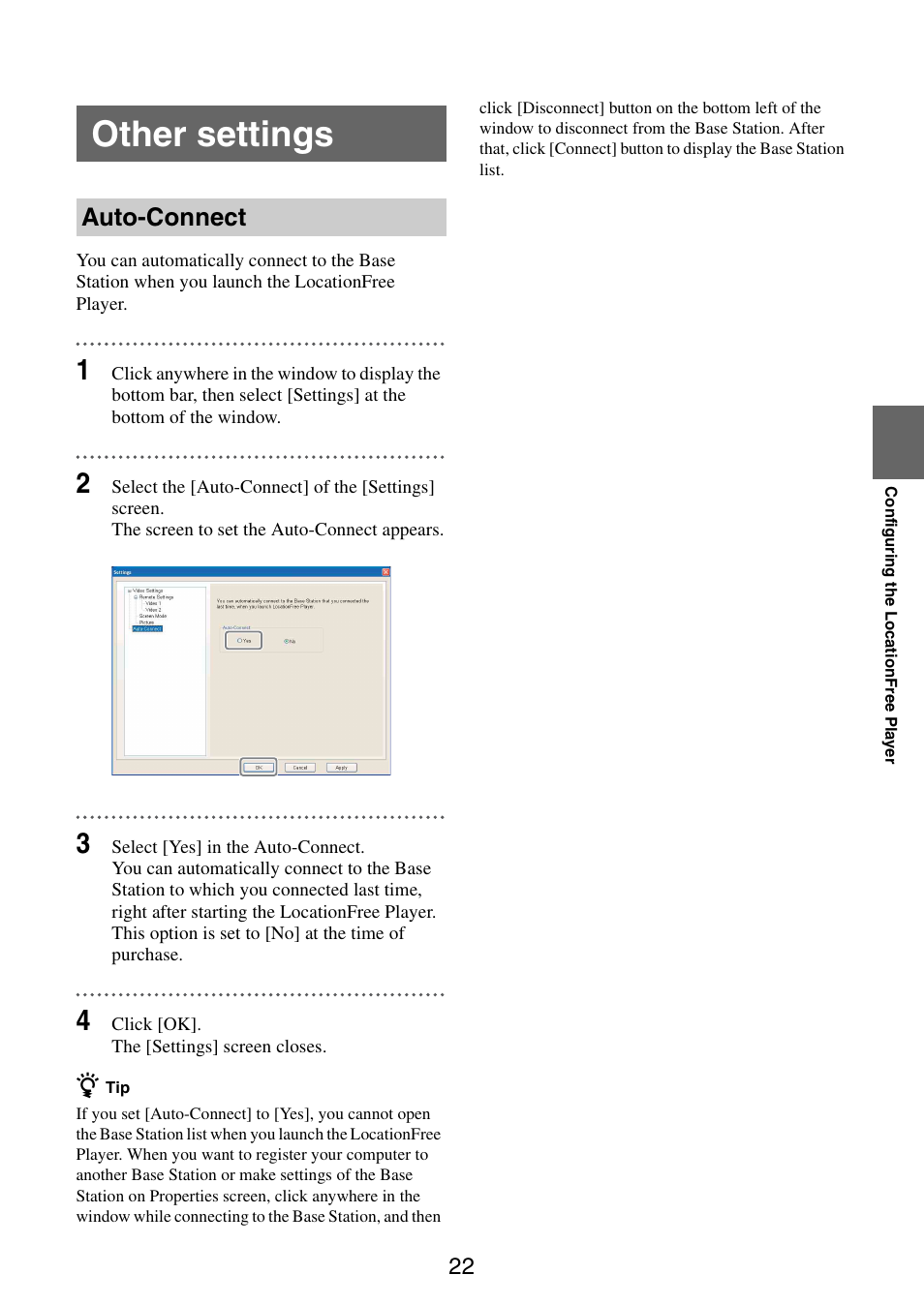 Other settings, Auto-connect | Sony LF-B10 User Manual | Page 62 / 73