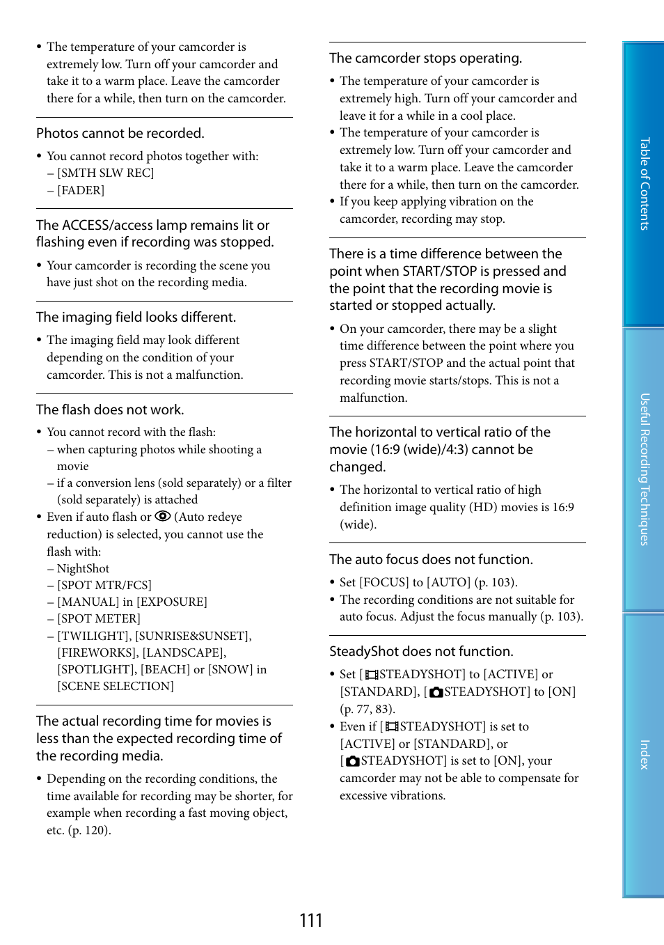 Sony HDR-XR520V User Manual | Page 111 / 136