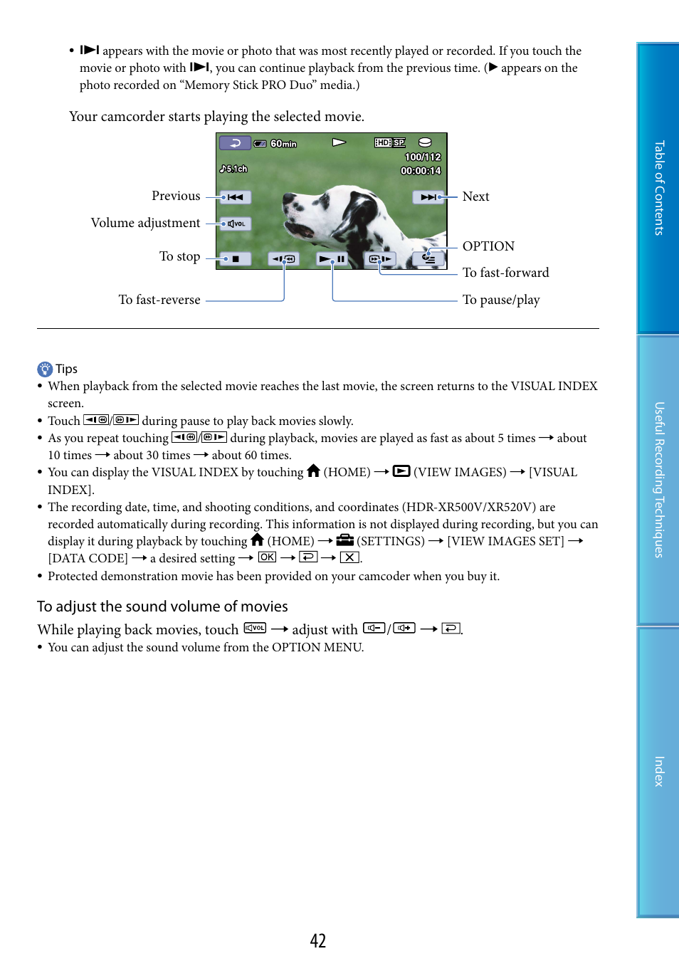 Sony HDR-XR520V User Manual | Page 42 / 136