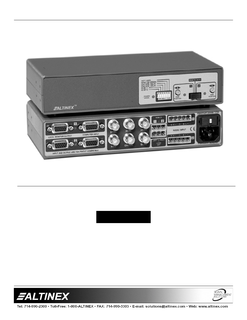 Altinex VA6831FC User Manual | 12 pages