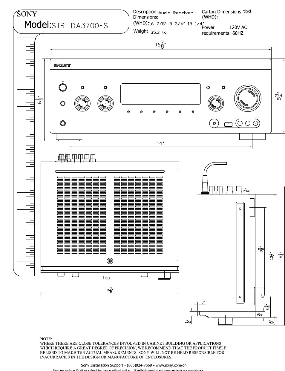 Sony STR-DA3700ES User Manual | 1 page